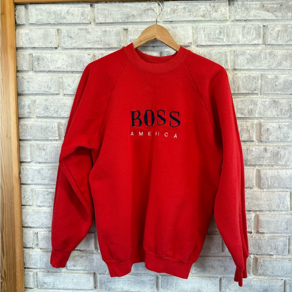 BOSS America Red Crewneck Sweatshirt - Men's